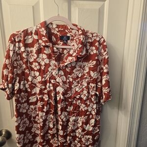 Izod Red and White Floral Men's Shirt
